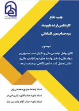 جلسه دفاع با موضوع : تاثیر عوامل اجتماعی مالی و نگرش نسبت به پول بر سواد مالی با نقش واسط های خودکارآمدی مالی و نقش تعدیل کننده ذهن آگاهی در صنعت بیمه