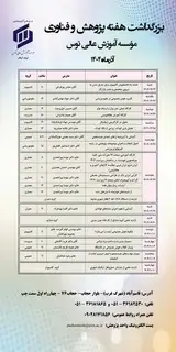 اطلاعیه سخنرانی های هفته پژوهش موسسه آموزش عالی توس
